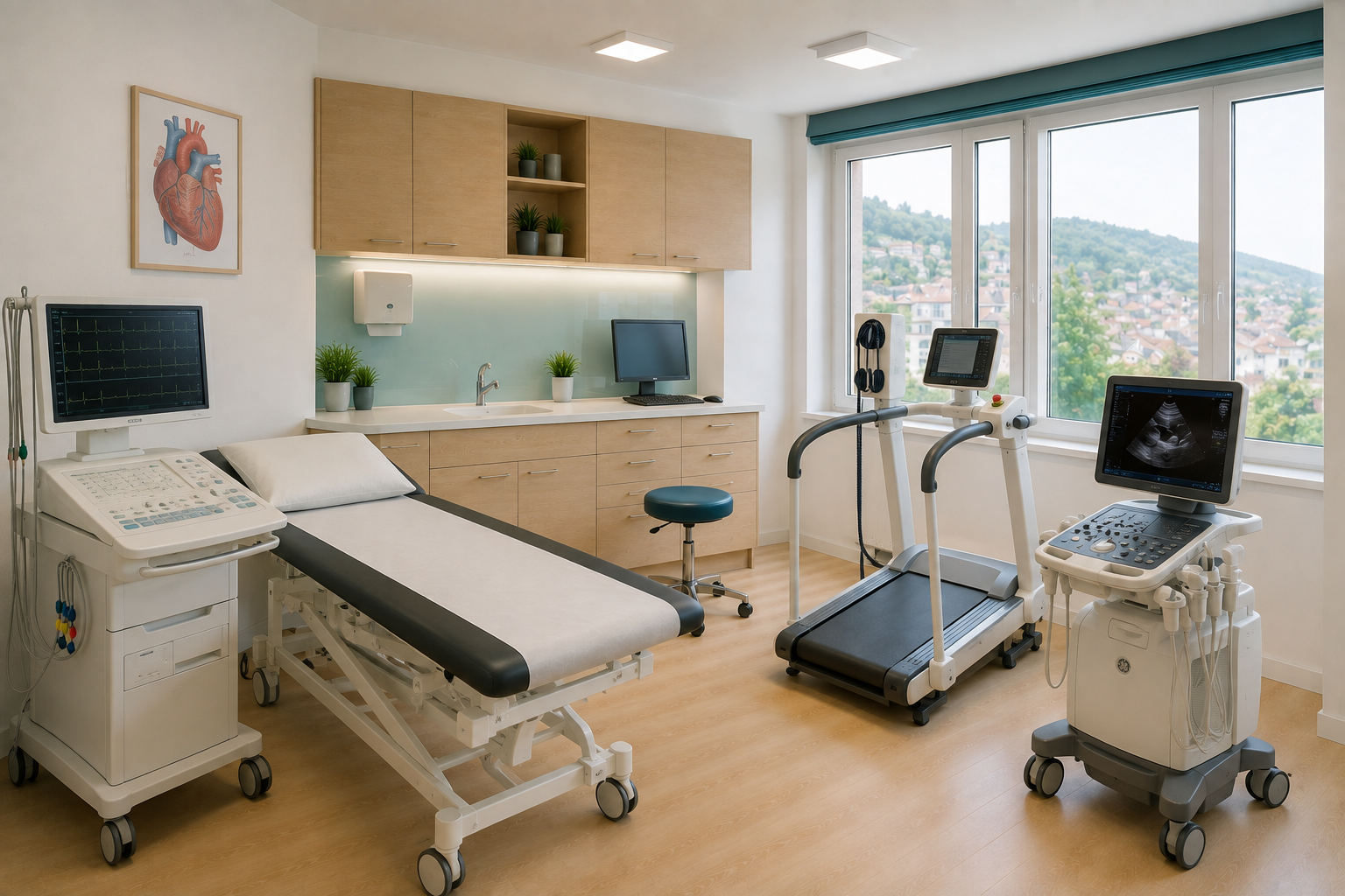 Funktionsraum mit EKG-, Belastungs- und Ultraschalldiagnostik in Heidelberg